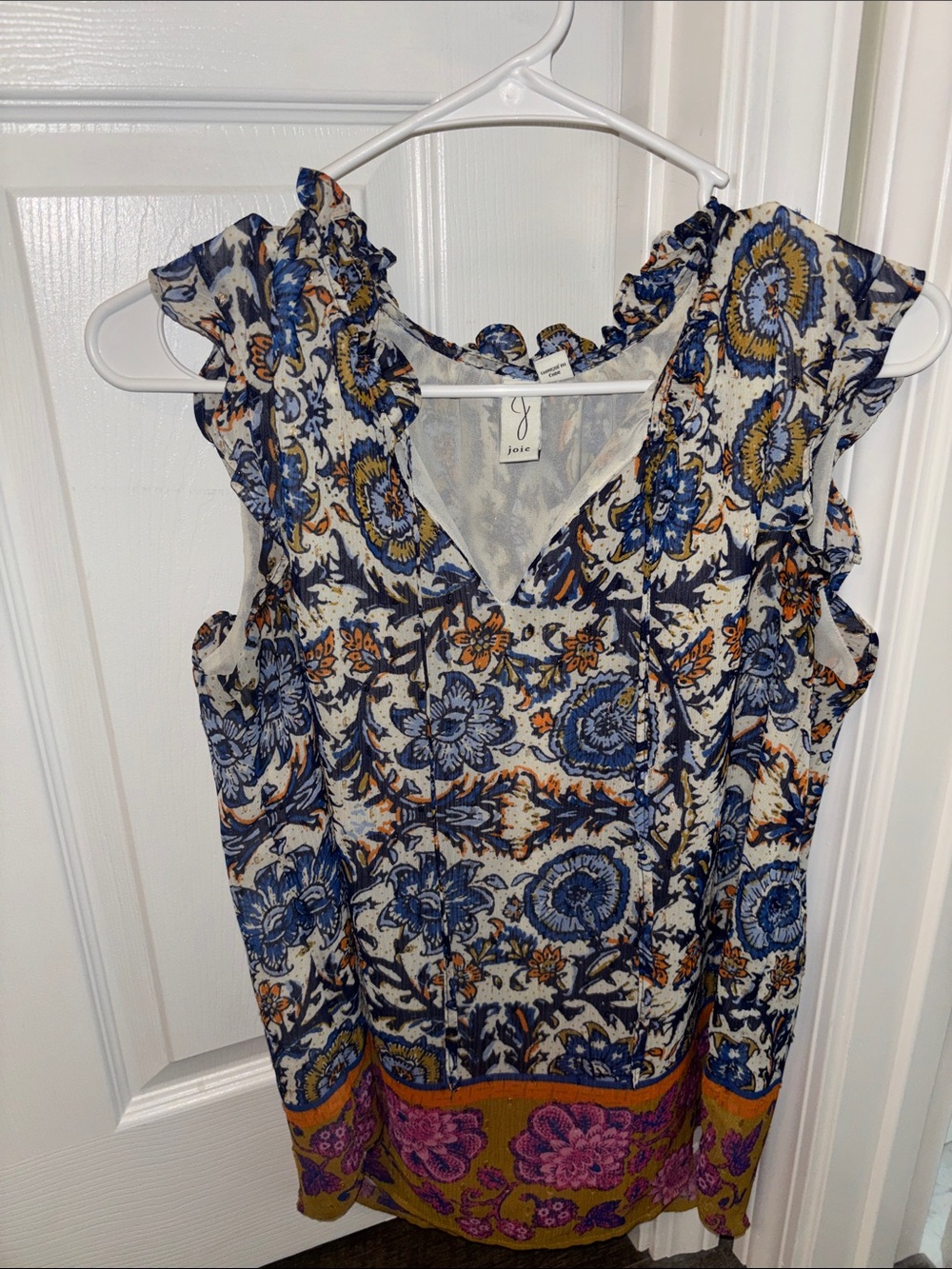 Joie Multicolor Floral V-Neck Sleeveless Top